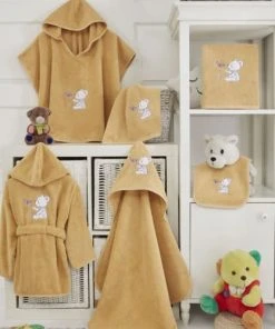 Sensei Maison Peignoir De Bain Enfant 450 Gr/m² Miel 2 Ans -Bloom-boutique peignoir de bain enfant 450 gr m2 miel 2 ans 4