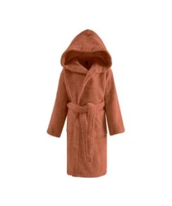Sensei Maison Peignoir De Bain Enfant à Capuche 450 Gr/m² Brique 04 Ans