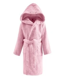 Sensei Maison Peignoir De Bain Enfant à Capuche 450 Gr/m² Rose 06 Ans