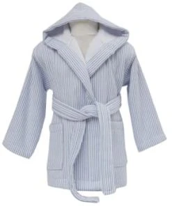 Sensei Maison Peignoir De Bain Enfant Rayé Une Face éponge Mastic 02 Ans -Bloom-boutique peignoir de bain enfant raye une face eponge bleu 02 ans soho