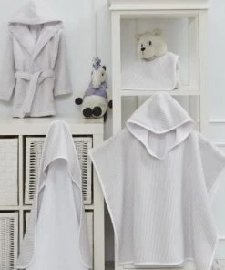 Sensei Maison Peignoir De Bain Enfant Rayé Une Face éponge Mastic 02 Ans -Bloom-boutique peignoir de bain enfant raye une face eponge mastic 02 ans 4