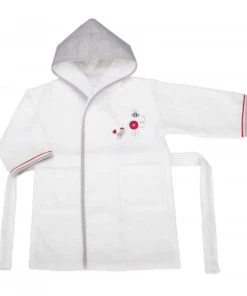 LASA Home Peignoir En Coton Gris 4 ANS Cm Cm