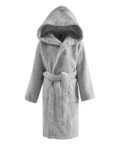 Sensei Maison Peignoir Enfant à Capuche 400 Gr/m² Gris Perle 08/10 Ans