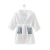 Cocoeko Peignoir Enfant Blanc & Imprimé Vichy (2-3 Ans)