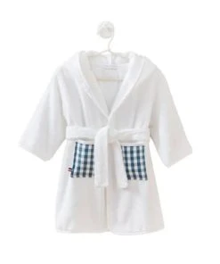 Cocoeko Peignoir Enfant Blanc & Imprimé Vichy (2-3 Ans)