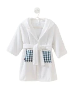 Cocoeko Peignoir Enfant Blanc & Imprimé Vichy (2-3 Ans) -Bloom-boutique peignoir enfant blanc imprime vichy 2 3 ans 4