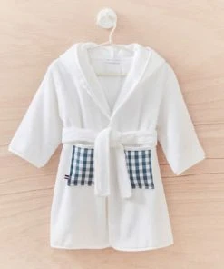 Cocoeko Peignoir Enfant Blanc & Imprimé Vichy (4-6ans) -Bloom-boutique peignoir enfant blanc imprime vichy 4 6ans 4