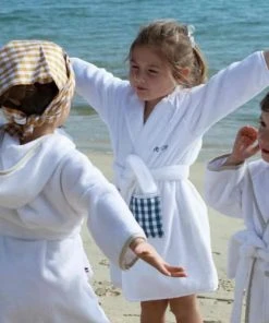 Cocoeko Peignoir Enfant Blanc & Imprimé Vichy (4-6ans) -Bloom-boutique peignoir enfant blanc imprime vichy 4 6ans 5