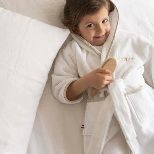 Cocoeko Peignoir Enfant Blanc & Lin (2-3 Ans) 4 Cocoeko Peignoir Enfant Blanc & Lin (2-3 Ans) – Image 4