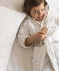 Cocoeko Peignoir Enfant Blanc & Lin (4-6ans) -Bloom-boutique peignoir enfant blanc lin 4 6ans 4
