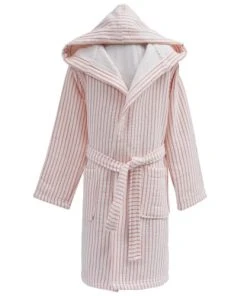 Sensei Maison Peignoir Enfant En Coton Bio 400 Gr/m² Fraise 04 Ans