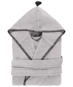 Sensei Maison Peignoir Enfant En Coton Bio Gris Perle 06 Ans