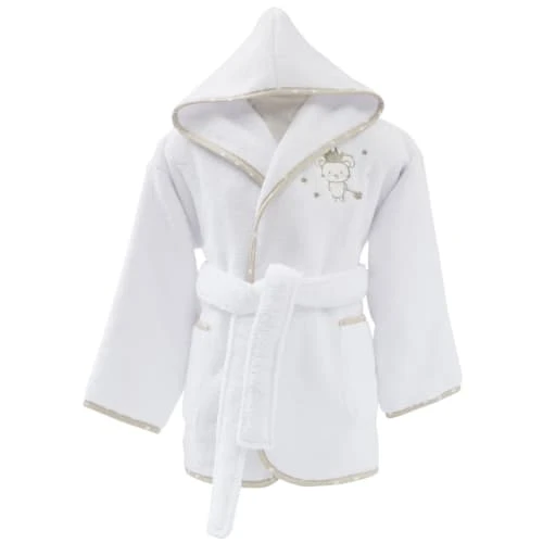 Sensei Maison Peignoir Enfant En Coton Peigné Blanc 02 Ans 2 Sensei Maison Peignoir Enfant En Coton Peigné Blanc 02 Ans – Image 2