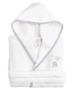 Sensei Maison Peignoir Enfant En Coton Peigné Blanc 04 Ans