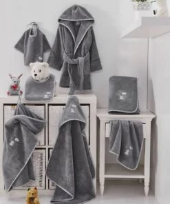 Sensei Maison Peignoir Enfant En Coton Peigné Galet 04 Ans -Bloom-boutique peignoir enfant en coton peigne galet 04 ans 4