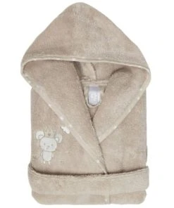 Sensei Maison Peignoir Enfant En Coton Peigné Sable 04 Ans