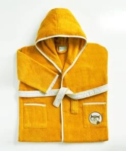 Becquet Peignoir Enfant Jaune 6 Ans En Coton