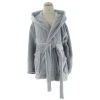 Sensei Maison Peignoir Enfant Polaire Chaud à Capuche Gris Perle 02 Ans
