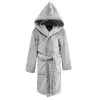 Sensei Maison Peignoir Enfant Polaire Chaud à Capuche Gris Perle 05/06 Ans