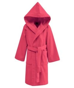 Sensei Maison Peignoir Enfant Velours à Capuche Fushia 04 Ans