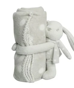 Home Maison Peluche Plaid Lapin Gris Clair