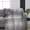 Sensei Maison Plaid à Franges Chaud Anthracite 130x170 Cm