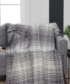 Sensei Maison Plaid à Franges Chaud Eucalyptus 130x170 Cm -Bloom-boutique plaid a franges chaud anthracite 130x170 cm avior