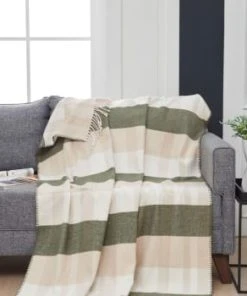 Sensei Maison Plaid à Franges Chaud Eucalyptus 130x170 Cm -Bloom-boutique plaid a franges chaud eucalyptus 130x170 cm polaris