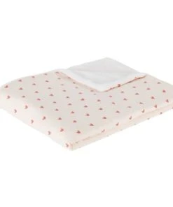 Maisons Du Monde Plaid à Motifs Cœurs En Gaze De Coton OEKO-TEX® Ecru 75x100