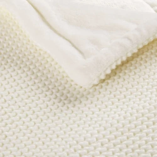 Maisons Du Monde Plaid Bébé écru 77x77 2 Maisons Du Monde Plaid Bébé écru 77x77 – Image 2