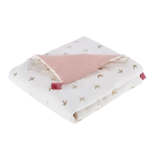 Maisons Du Monde Plaid En Gaze De Coton Bio Rose Et écru Imprimé Hirondelles 75x100 1 Maisons Du Monde Plaid En Gaze De Coton Bio Rose Et écru Imprimé Hirondelles 75x100