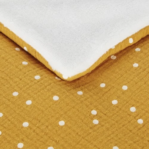 Maisons Du Monde Plaid En Gaze De Coton OEKO-TEX® Jaune à Pois Blancs 75x100 2 Maisons Du Monde Plaid En Gaze De Coton OEKO-TEX® Jaune à Pois Blancs 75x100 – Image 2