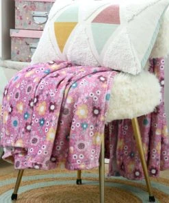 Home Maison Plaid En Polaire Lena Polyester Multicolore 160 X 130