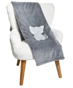 Sensei Maison Plaid Polaire Doux & Chaud Anthracite 75x100 Cm