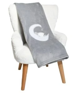 Sensei Maison Plaid Polaire Doux & Chaud Gris Perle 75x100 Cm