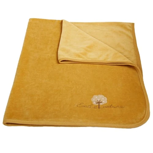Eveil Et Nature Plaid Velours 75x100 Cm Coton Bio Ambre 2 Eveil Et Nature Plaid Velours 75x100 Cm Coton Bio Ambre – Image 2