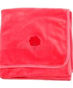 Eveil Et Nature Plaid Velours 75x100 Cm Coton Bio Corail