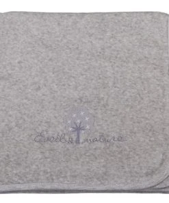 Eveil Et Nature Plaid Velours 75x100 Cm Coton Bio Gris