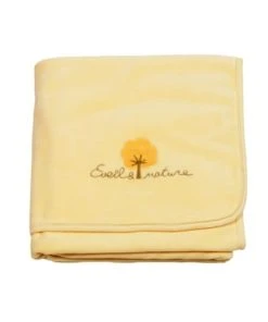 Eveil Et Nature Plaid Velours 75x100 Cm Coton Bio Jaune