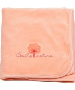 Eveil Et Nature Plaid Velours 75x100 Cm Coton Bio PĂȘche