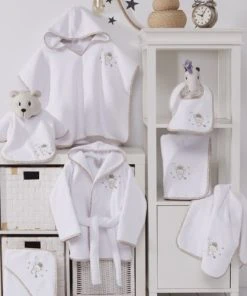 Sensei Maison Poncho De Bain Enfant En Coton Peigné Blanc Taille Unique (4 - 8 Ans) -Bloom-boutique poncho de bain enfant en coton peigne blanc taille unique 4 8 ans 9