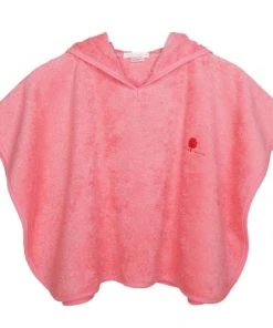 Eveil Et Nature Poncho Eponge 0/24 Mois Coton Bio Corail