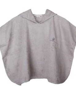 Eveil Et Nature Poncho Eponge 0/24 Mois Coton Bio Gris