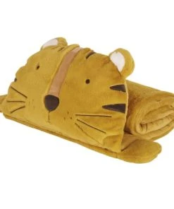 Maisons Du Monde Sac De Couchage Enfant Tigre Jaune Moutarde, Gris Anthracite Et écru