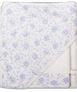 Laura Ashley Baby Set Cape De Bain Et Gant 80x80 Cm Alphabet Bleu Ciel