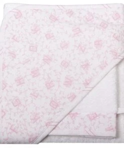 Laura Ashley Baby Set Cape De Bain Et Gant 80x80 Cm Alphabet Rose