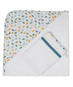 KINOUSSES Set De Bain Bébé Blanc Éponge