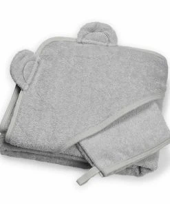 KINOUSSES Set De Bain Bébé Gris Éponge
