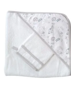 KINOUSSES Set De Bain Bébé Gris Éponge