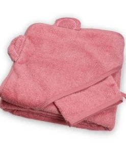 KINOUSSES Set De Bain Bébé Rose Éponge